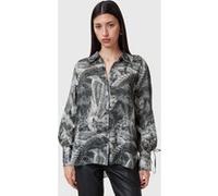 AllSaints Leyla Shirt Evolve Slate Grey Taille: 2 | Chemises à boutons Outlet | Femme | Gris