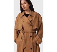 AllSaints Linnie Trench Caramel Cafe Brown Taille: L | Manteaux cache-cœur Outlet | Femme | Marron
