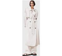AllSaints Linnie Trench Stone White Taille: M | Manteaux à double boutonnage Outlet | Femme | Blanche