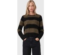 AllSaints Pull Lou pour femme, noir/vert, Taille XS