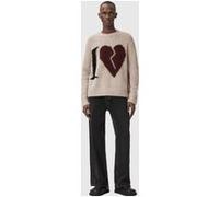 AllSaints Lover Knit Crew Pebble Brown Taille: M | Pulls Outlet | Homme | Marron