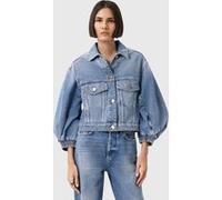 AllSaints Luca Denim Jacket Mid Indigo Taille: 8 | Vestes courtes Outlet | Femme | Bleu
