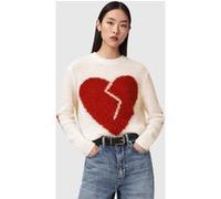AllSaints Luvheart Crew Ecru White/red Taille: L | Pulls Outlet | Femme | Marron