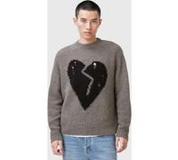 AllSaints Luvheart Crew Gunmetal Grey Taille: L | Pulls Outlet | Homme | Gris