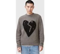AllSaints Luvheart Crew Gunmetal Grey Taille: XXL | Pulls Outlet | Homme | Gris