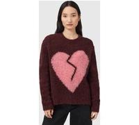 AllSaints Luvheart Crew Oxblood Red/pink Taille: M | Pulls Outlet | Femme | Rouge