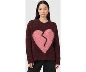 AllSaints Luvheart Crew Oxblood Red/pink Taille: XS | Pulls Outlet | Femme | Rouge