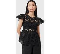 AllSaints Meadow Emb Top Black Taille: 4 | Chemisiers Outlet | Femme | Le Noir
