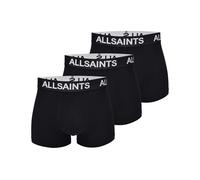 AllSaints Men's Boxer Briefs with Contour Pouch, Coton Biologique Extensible avec Logo, sous-vêtements pour Homme, Noir, Lot de 3, Taille L