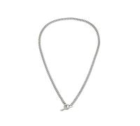 AllSaints Men's Curb Chain Collar Necklace, fermeture toggle facile, bijou moderne, accessoires élégants pour homme, fabriqué en laiton,couleur argent