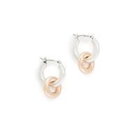 AllSaints Men's Double Ring Huggies, boucles d’oreilles pendantes, bijoux pour homme, accessoires modernes et élégants avec placage bicolore