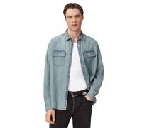 AllSaints Men's GRIBBS LS Shirt, Faded Indigo, M