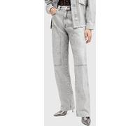 AllSaints Mia Carpenter Jean Coated Silver Taille: 25 | Jeans droits Outlet | Femme | Gris