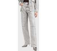 AllSaints Mia Carpenter Jean Coated Silver Taille: 30 | Jeans droits Outlet | Femme | Gris