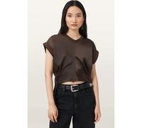 AllSaints Mira Satin Tee Torte Brown Taille: S | Chemisiers Outlet | Femme | Marron