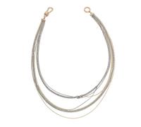 AllSaints Mixed Layered Chain Necklace, bijou chaîne superposée bicolore, accessoires de mode modernes, fermeture mousqueton type carabiner, laiton