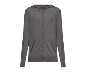 AllSaints - Mode Merino Zip Up Ramskull Sweat à capuche - Homme - Pulls - Gris - Taille: S