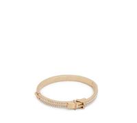 AllSaints Pearl Buckle Bangle Bracelet, bracelet jonc à boucle articulée, bijou à double rangée de mini perles, femme, fabriqué en laiton, blanc