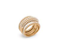 AllSaints Pearl Trio Ring Set, ensemble de bagues empilables avec délicat détail de fausses perles, accessoires femme, fabriqué en laiton, or