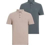 AllSaints Reform Ss Polo 2 Pac Ashy Blue/taupe Taille: XS | Polos Outlet | Homme | Bleu