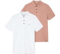 AllSaints Reform Ss Polo 2 Pac Pink/optic White Taille: XL | T-Shirts Outlet | Homme | Blanche