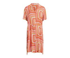 AllSaints Robe-chemise 'ATHEA LUISA' jaune / rouge clair / blanc cassé, Taille 34