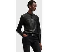 AllSaints Rock Shirt Black Taille: 12 | Vestes en cuir Outlet | Femme | Le Noir
