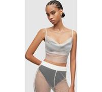 AllSaints Safi Sparkle Top Silver Taille: 12 | Caracos Outlet | Femme | Gris