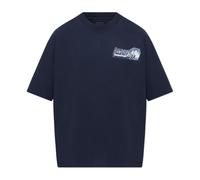 AllSaints - T-shirt col rond Burnout - Homme - Tops - Bleu - Taille: S