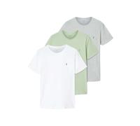 All Saints Tonic SS Crew Lot de 3 Maillots Unis pour Homme, Gris/Blanc/Vert, Taille L