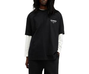AllSaints T-Shirt Underground à Manches Courtes et col Rond pour Homme, Noir Profond, Taille S