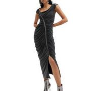 AllSaints Umbra Dress Black Taille: 2 | Robes midi Outlet | Femme | Le Noir