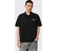 AllSaints Underground Ss Polo Jet Black Taille: XS | T-Shirts Outlet | Homme | Le Noir