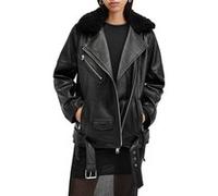 AllSaints Vendra Nz Biker Black Taille: S | Vestes en cuir Outlet | Femme | Le Noir