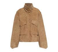 AllSaints - Veste courte en daim à col cheminée Clay - Femme - Vestes - Brun - Taille: 42 FR