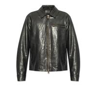 AllSaints - Veste en cuir Miller - Homme - Vestes - Noir - Taille: S