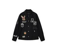 AllSaints Veste mi-saison 'SOUNDMAN' beige / rouge clair / noir / blanc, Taille M