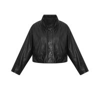 All Saints AllSaints Black Ryder Black Funnel Neck Leather Jacket