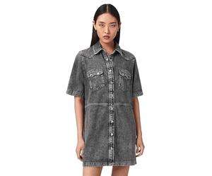 AllSaints Women's Rock Denim Dress Mini Length Dress, Washed Grey, UK 14/US 10