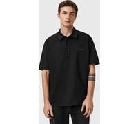 AllSaints Xander Ss Polo Jet Black Taille: M | T-Shirts Outlet | Homme | Le Noir