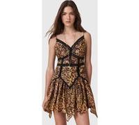 AllSaints Zia Dress Evia Golden Brown Taille: 10 | Robes Mini Outlet | Femme | Marron
