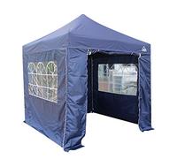 AllSeasonsGazebos Pavillon Ultra-résistant à Ouverture instantanée de 2.5m x 2.5m avec 4 Poids léger Panneaux latéraux + Sac de Transport sur Roues et 4 Sacs de Poids pour Les Pieds (Bleu Marine)
