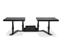 Allsop ErgoTwin 31883 Support pour écran réglable en Hauteur avec Support intégré pour téléphone/Tablette jusqu'à 61 cm Noir Perle