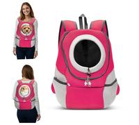 ALLSOPETS Sac à Dos pour Chien, Porte-Animaux pour Petits Chiens et Chats, Sac de Transport Réglable, Porte-Chien pour Vélo, Moto, Randonnée, Camping et Plein Air (Rose Fuchsia, XL)