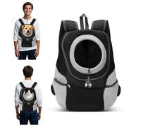 ALLSOPETS Sac à Dos pour Chien, Porte-Animaux pour Petits Chiens et Chats, Sac de Transport Réglable, Porte-Chien pour Vélo, Moto, Randonnée, Camping et Plein Air (Noir Charbon, L)