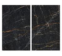 Allstar Protection plaque de cuisson "Marbre", couvre plaque, pour toutes les plaques, planche à découper et extension plan de travail, lot de 2, verre trempé effet marbre, 30x52 cm, multicolore