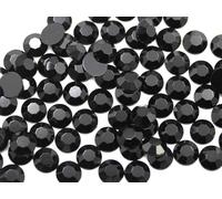 Allstarco 1000PCS 6mm SS30 Jet Black .JT Acrylic Flat Back Rhinestones for Jewelry Making and Face Painting Card Making Embelishments Plastic Gems