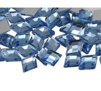 Allstarco 10x7mm Blue Sapphire Lite .LS Flat Back Diamond Acrylic Rhinestones Plastic Gems for Jewelry Making Costume Jewels Cosplay Embelishments - 100 Pieces