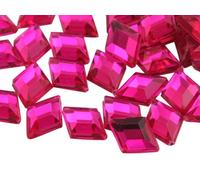Allstarco 10x7mm Pink Fuchsia .MAR09 Flat Back Diamond Acrylic Rhinestones Plastic Gems for Jewelry Making Costume Jewels Cosplay Embelishments - 100 Pieces