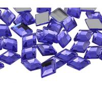 Allstarco 10x7mm Purple Violet .VT Flat Back Diamond Acrylic Rhinestones Plastic Gems for Jewelry Making Costume Jewels Cosplay Embelishments - 100 Pieces